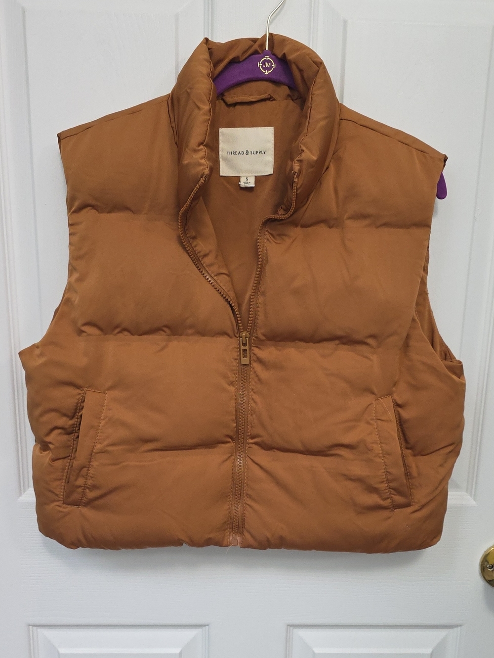 Thread & Supply Chestnut Brown Quilted Puffer Vest